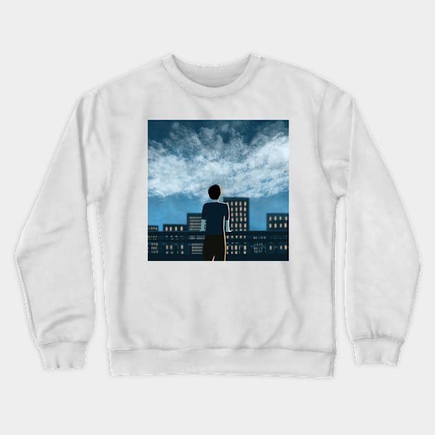 Man watch sky Crewneck Sweatshirt by Toonist